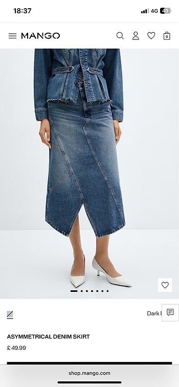 Mango Asimetrik Denim Etek
