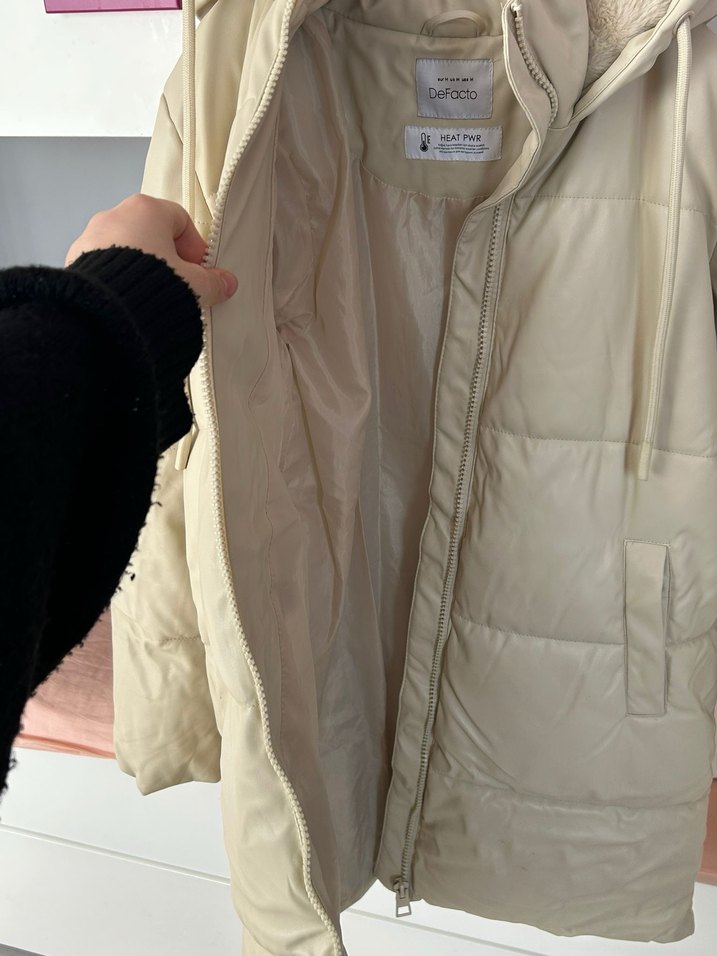 Krem Kadın Mont - Görsel 2