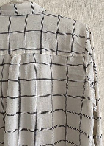 Düğmeli Kemik Rengi Uzun Kollu Gömlek - Görsel 5