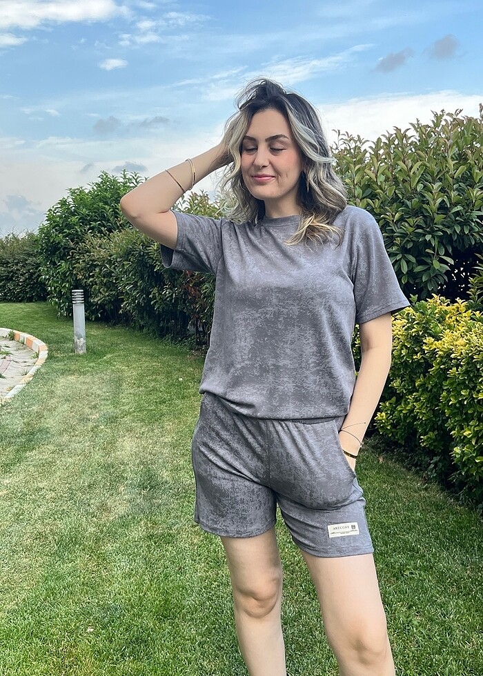 Gri Vintage Tarz Eşofman Takımı - Görsel 2