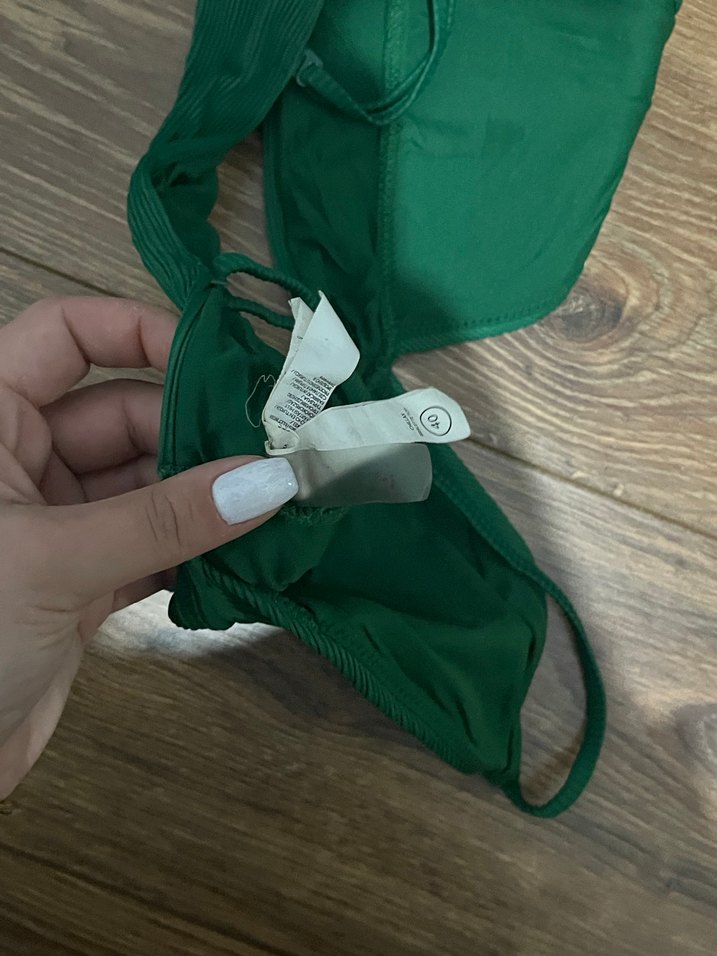 Yeşil İnce Askılı Bohem Bikini Üstü - Görsel 2