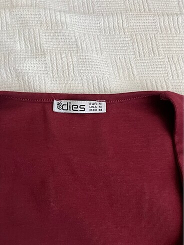 m Beden bordo Renk Kare yaka uzun kollu crop