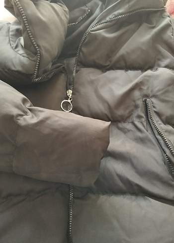 38 Beden Fermuarlı Siyah Kadın Kışlık Mont