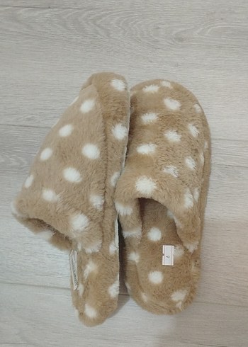 Diğer Bej Leopar Desenli Kadın Ev Terliği