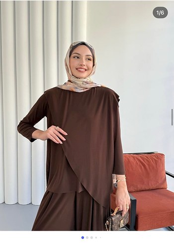 Trendyol & Milla Kadın Kahverengi Uzun Kollu Salaş Takım