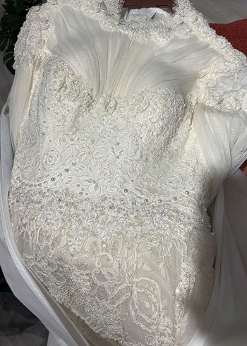 tesettür fransiz dantel gelinlik - Görsel 6