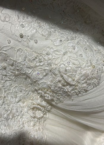 tesettür fransiz dantel gelinlik - Görsel 5