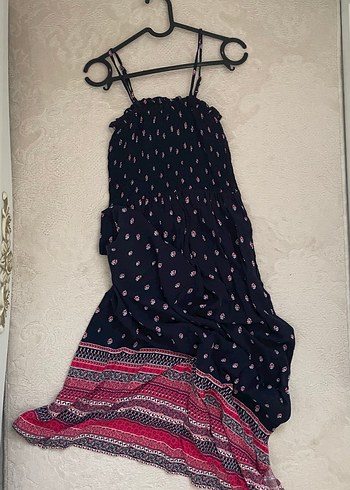 LC Waikiki Bohem Uzun Askılı Drapeli Elbise