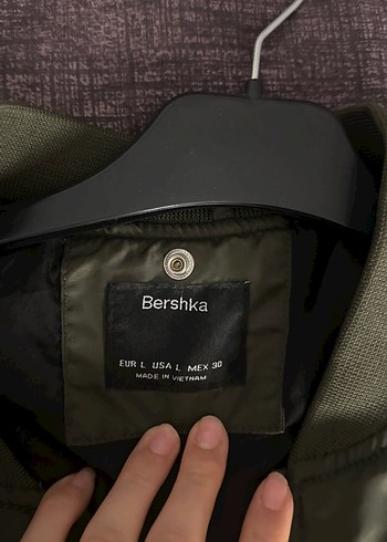Kadın Haki Fermuarlı Bomber Bershka Ceket - Görsel 3