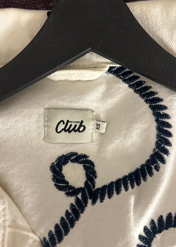 Mavi Beyaz Nakışlı Beymen Denim Kot Ceket - Görsel 5