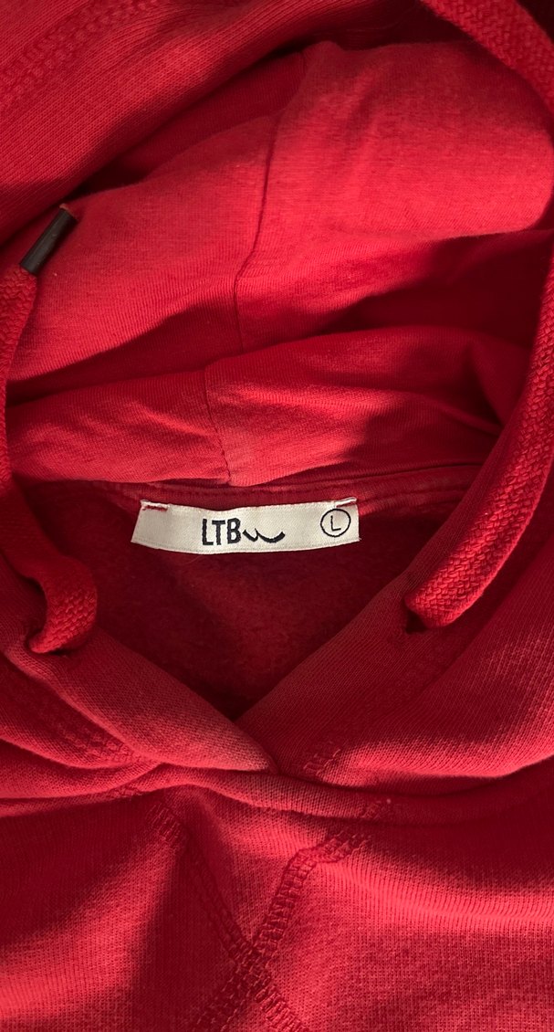 Kadın Kırmızı Pullu LTB Kapüşonlu Sweatshirt - Görsel 2