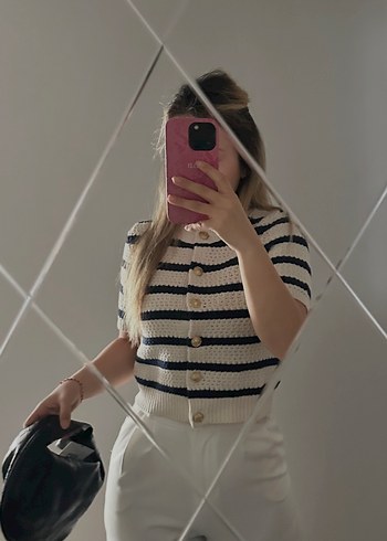 HM Kısa Kollu Düğmeli Hırka - Görsel 2