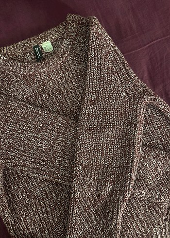 HM Bordo Örgü Kadın Kazak - Görsel 2