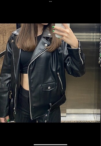 H&M oversize deri ceket