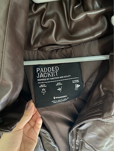 Stradivarius suni deri şişme mont - Görsel 3