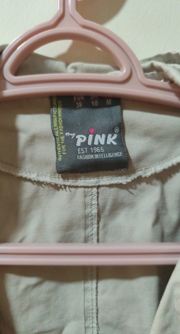 Bej Düğmeli Kadın Trençkot Midi Boy - Görsel 2