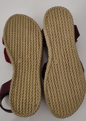 Diğer Bordo Örme Kadın Sandalet