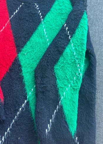 Çok Renkli Kadın Triko Kazak - Görsel 2