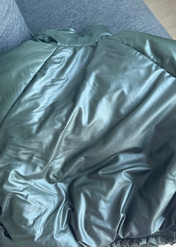 Fermuarlı Yeşil Kadın Kışlık Mont - Görsel 4