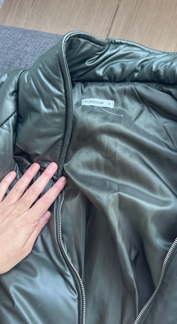 Fermuarlı Yeşil Kadın Kışlık Mont - Görsel 2