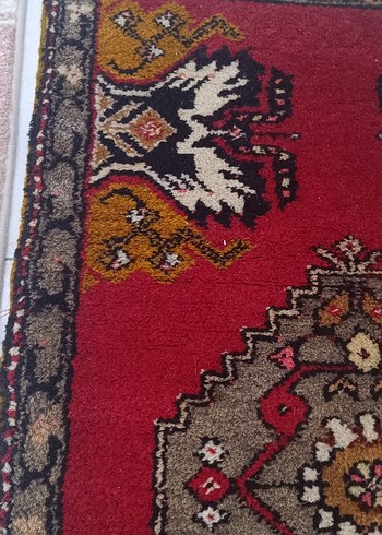 Bordo Desenli Geleneksel el dokuma Halı - Görsel 2