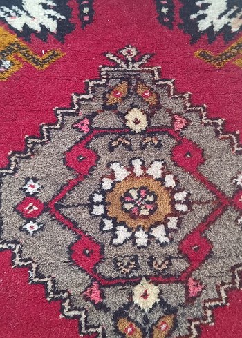 Bordo Desenli Geleneksel el dokuma Halı - Görsel 3