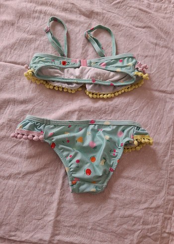 4 Yaş Beden Kız Çocuk Pastel Renkli Bohem Bikini