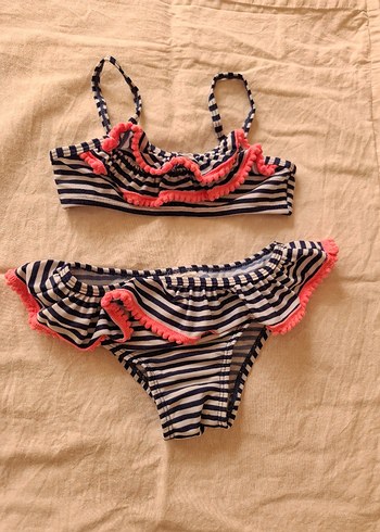 Penti Çizgili Renkli Kız Bikini Takımı
