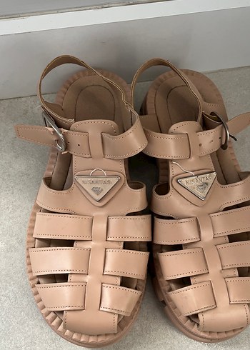 Bej Platform Topuklu Kadın Sandalet - Görsel 2