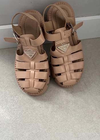 Bej Platform Topuklu Kadın Sandalet - Görsel 3