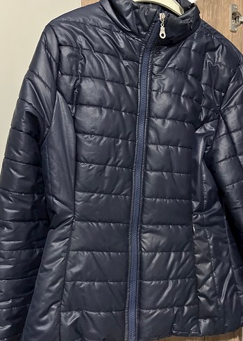 Fermuarlı Koyu Mavi Kadın Ceket - Görsel 2