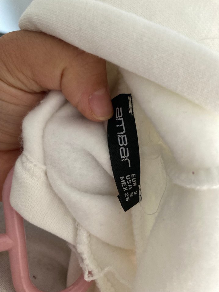 Baskılı Zincir Detaylı Beyaz Kapüşonlu Sweatshirt - Görsel 5