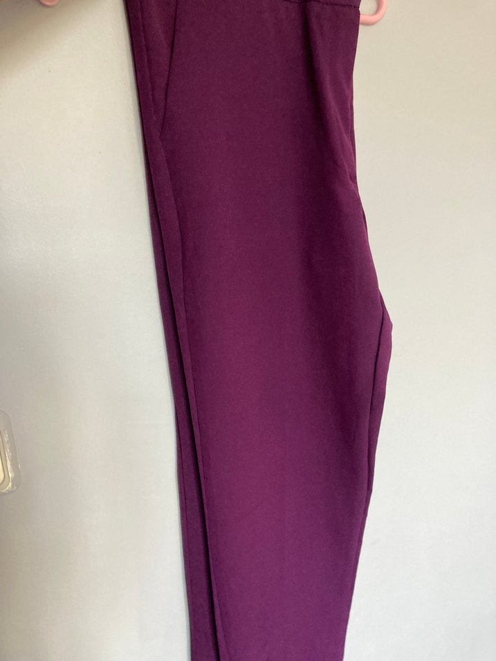 Mor Midi Kumaş Pantolon - Görsel 2