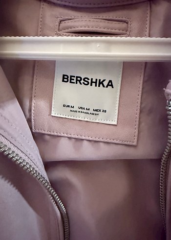 Bershka pudra Pembe Kadın Deri Ceket - Görsel 3