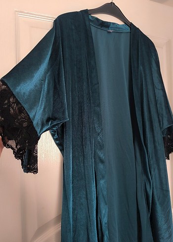 Kadife Uzun Kollu Midi Kadın Sabahlık - Görsel 2