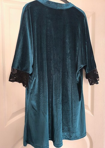 Kadife Uzun Kollu Midi Kadın Sabahlık - Görsel 3