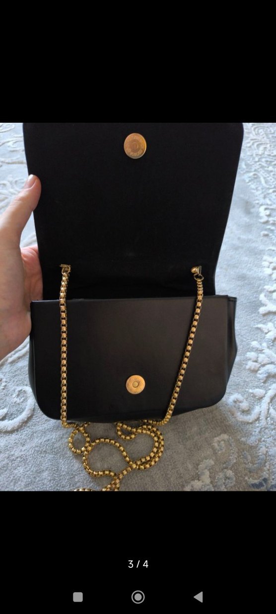 Zincir Detaylı Siyah Deri Kadın Çanta - Görsel 3