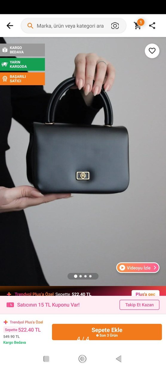 Zincir Detaylı Siyah Deri Kadın Çanta - Görsel 4