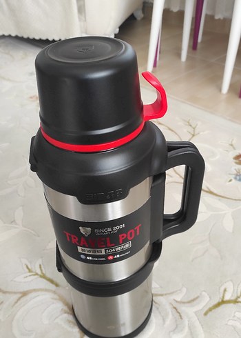 D.KADI Camel Renkli Vakumlu Termos 4000 ml - Görsel 4