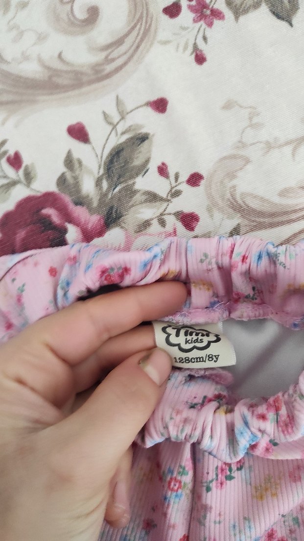 Dantel Detaylı Pembe Kız Tayt - Görsel 2