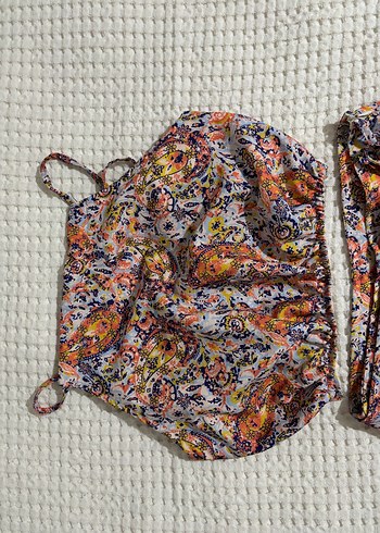 Renkli Bohem Dantel Detaylı Mini Tulum - Görsel 2