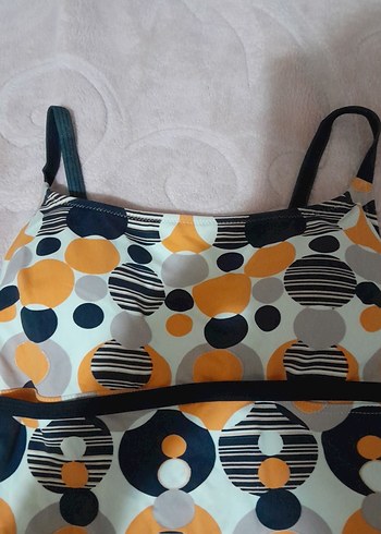 Düğmeli Retro Puantiyeli Kadın Mayo - Görsel 2