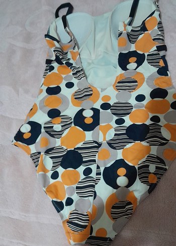 Düğmeli Retro Puantiyeli Kadın Mayo - Görsel 3