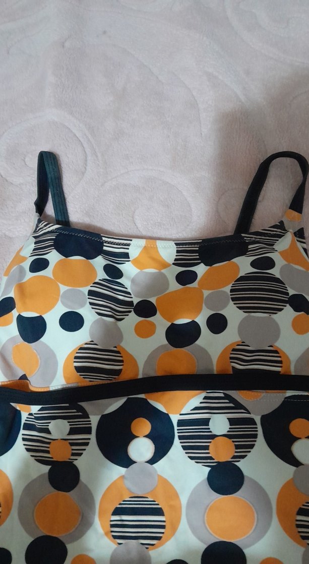 Düğmeli Retro Puantiyeli Kadın Mayo - Görsel 2