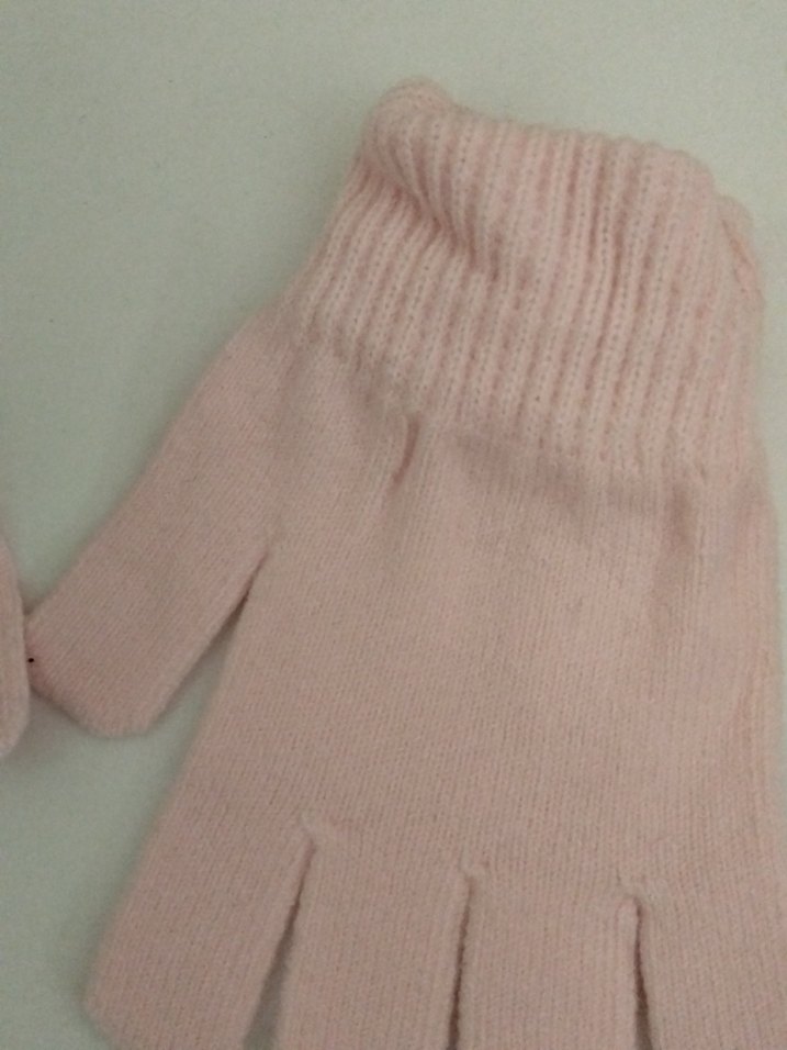 Kızlar için Pembe Triko Eldiven - Görsel 2