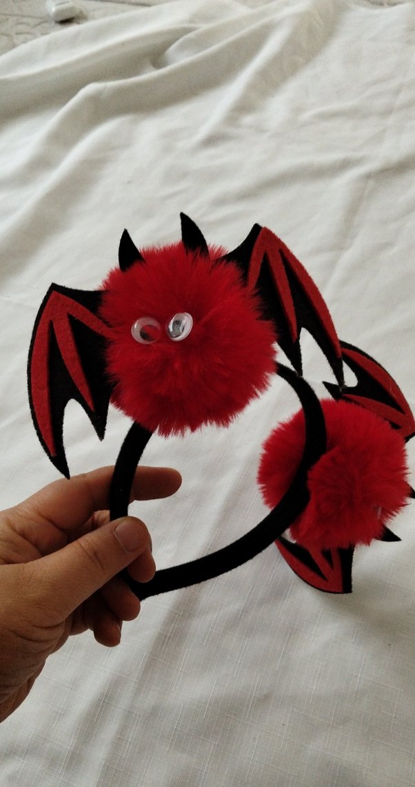 Kırmızı Kürklü Gotik Çocuk Taç - Görsel 4