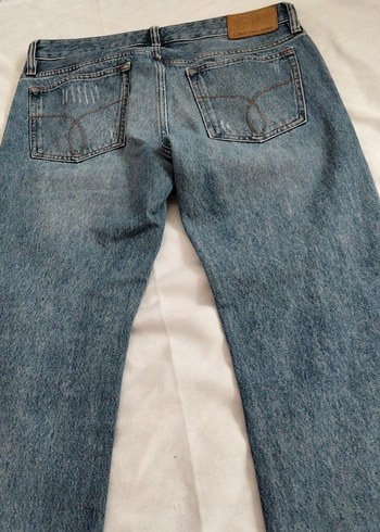 Gri tonlu bol kesim midi kot pantolon - Görsel 7