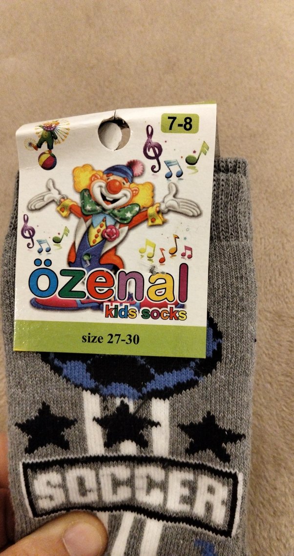 Gri Baskılı Erkek Çocuk Çorabı 27-30 Numara - Görsel 2