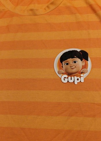 Turuncu Gupi Baskılı Tişört - Görsel 2