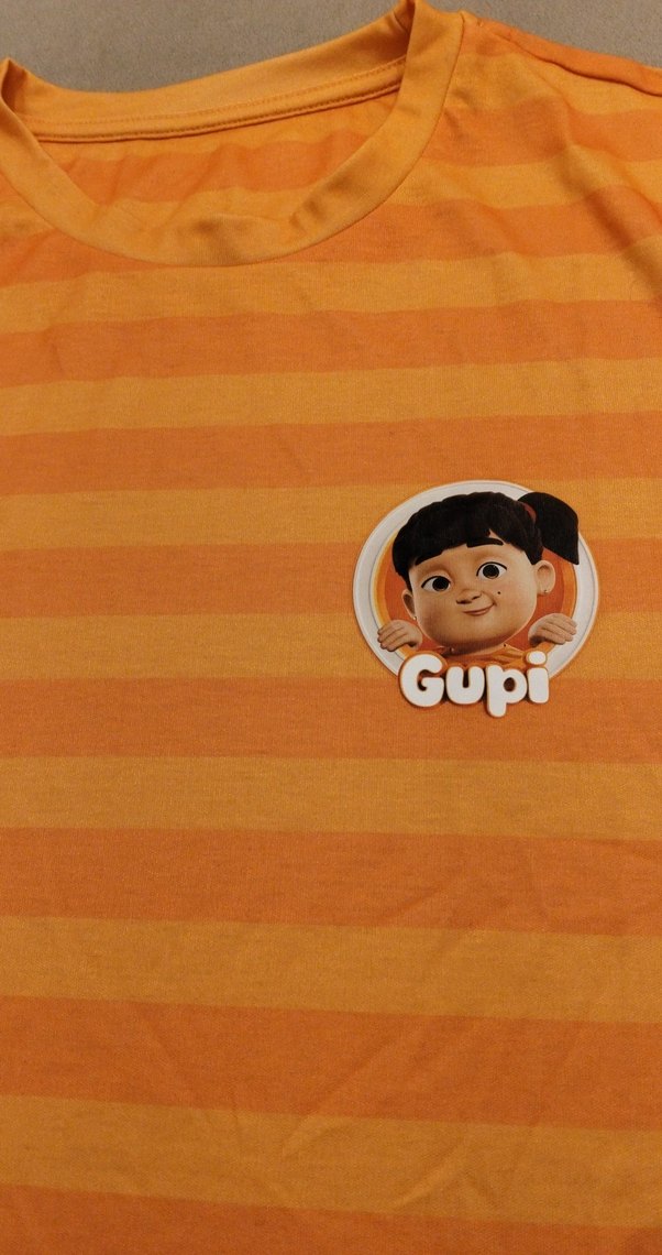 Turuncu Gupi Baskılı Tişört - Görsel 2